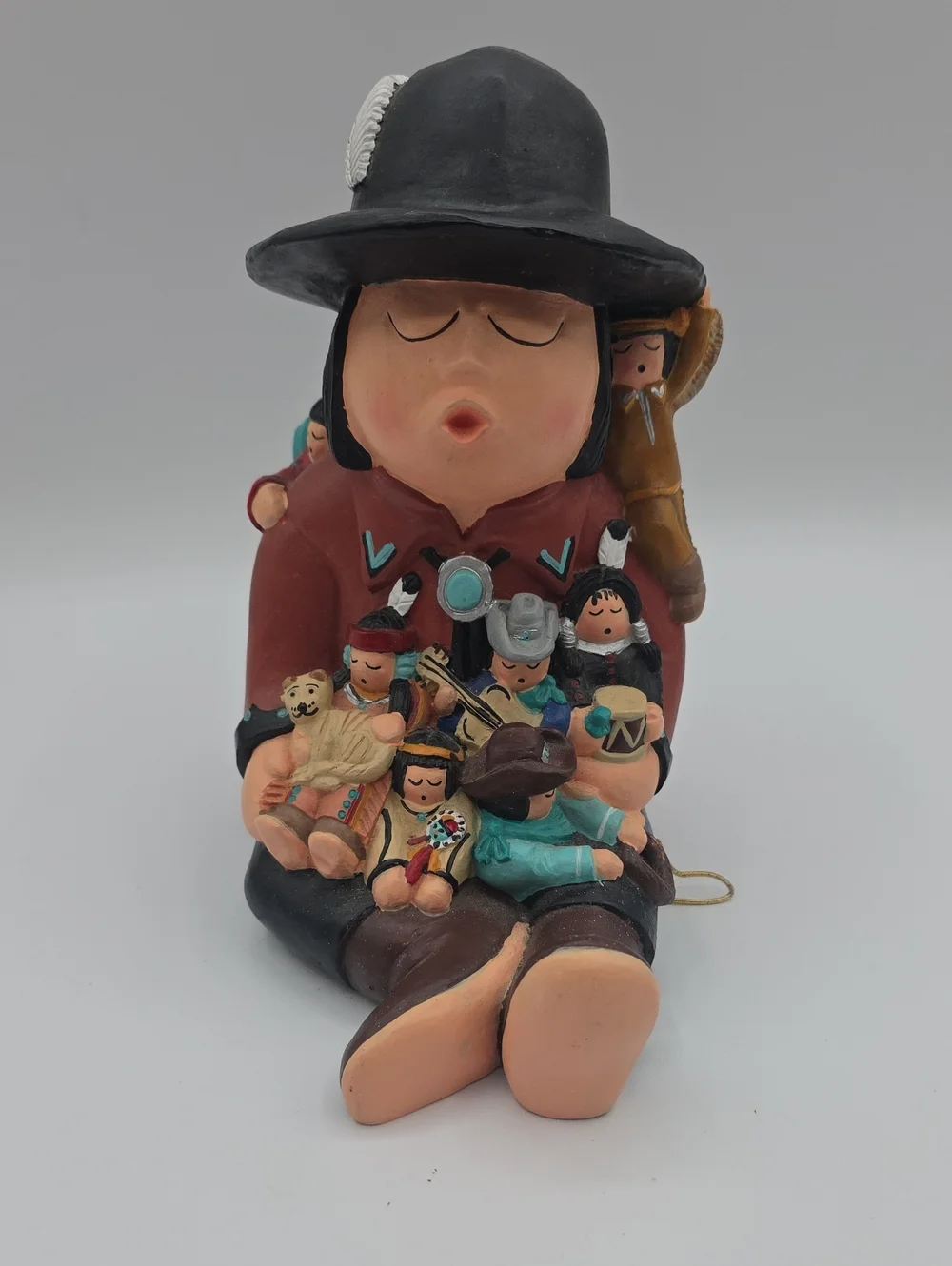 Chief Whitefeather Storyteller Hand Painted Native American Collectables